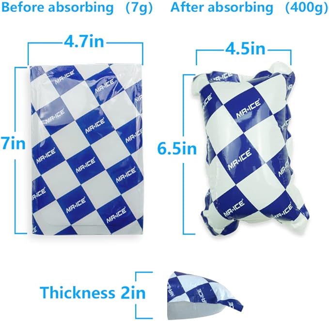 Reusable Dry Ice Packs for Shipping & Storage - Long Lasting Cold Packs for Lunch Box & Coolers - Ideal for Frozen Food & Drinks