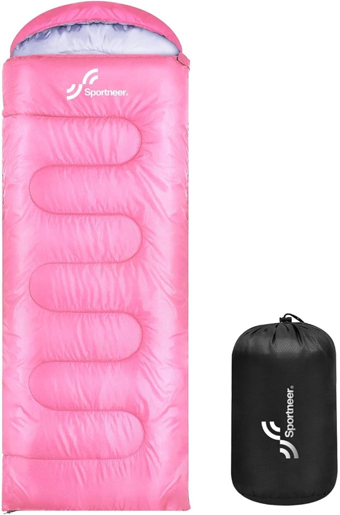 Sportneer Sleeping Bags for Adults, Warm & Cold Weather Sleeping Bag for Adults Kids Boys Girls - Lightweight Compact Camping Gear Equipment, Traveling, Backpacking, Hiking