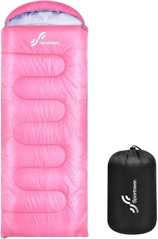 Sportneer Sleeping Bags for Adults, Warm & Cold Weather Sleeping Bag for Adults Kids Boys Girls - Lightweight Compact Camping Gear Equipment, Traveling, Backpacking, Hiking