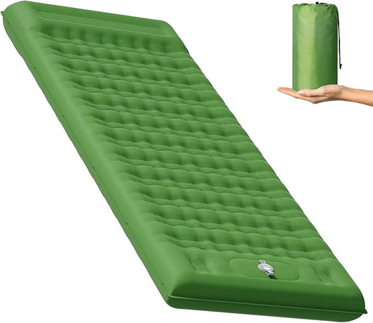 Sleeping Pad 4.7" Extra Thick, Upgraded Reinforced Support Structure with Built-in Foot Pump and Pillows Portable Camping Air Mattress Bed for Tent Backpacking Hiking