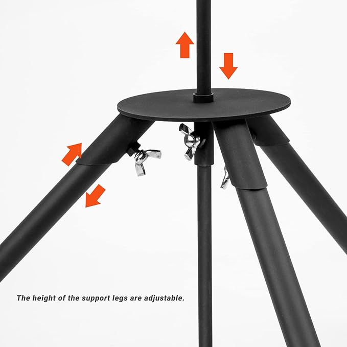 onlyfire Spit Rotisserie Outdoor Camp Grill with Support Legs for Outdoor Campfire Grilling - 35×5/16" Square Spit Rod