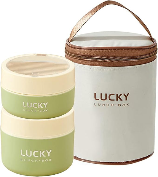 YBOBK HOME Thermal Bento Box Aldult Lunch Box, Stainless Steel Portable Insulated Lunch Container For Work Picnic, Keep Warm Food Container With Bag, Induction Cooker & Microwave Safe