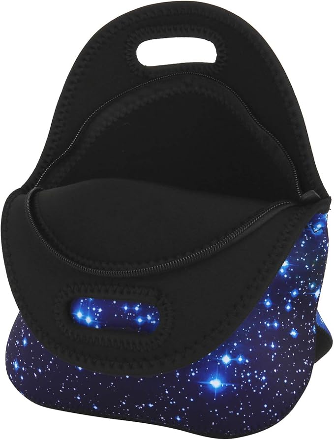 Violet Mist Galaxy Neoprene Lunch Bag for Women Men Insulated Lunch bag Tote Reusable Thermal Lunch Lunchbags Zipper for Adult Work Travel Picnic Thanksgiving Christmas Gift