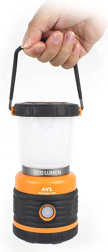 LED Camping Lantern, Battery Powered LED 1800LM, 4 Camping Lights Modes, Perfect Lantern Flashlight for Hurricane, Emergency Light, Storm, Power Outages, Survival Kits, Hiking, Fishing, Home and More