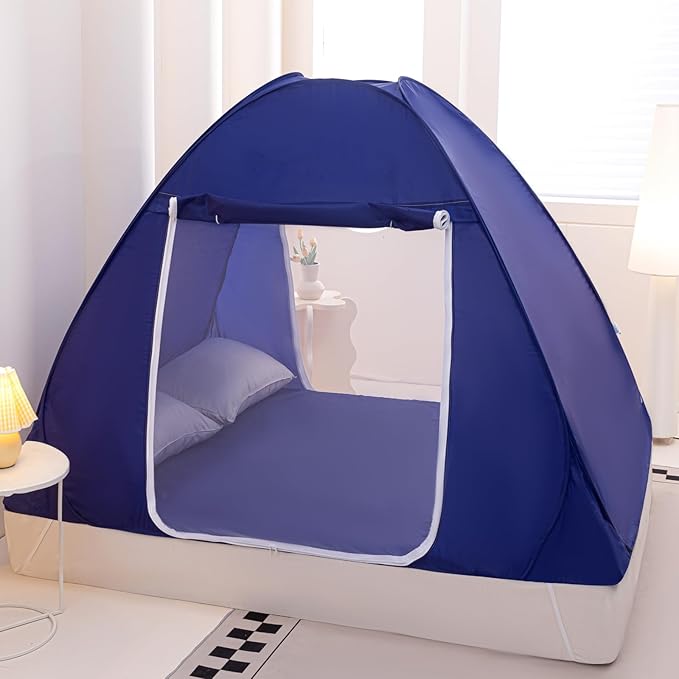 Mosquito Net for Bed, Folded Size 20 inch Portable Camping Travel Mosquito Tent, Pop Up Mosquito Net with Double Entry for King Queen Size Bed (Folded 20 Inch, 71"x79"x59")