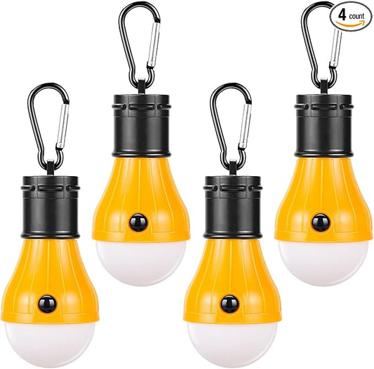 Doukey Portable Camping Lanterns [4 Pack] LED Tent Lanterns Emergency Light for Backpacking, Hiking, Hurricane Outage