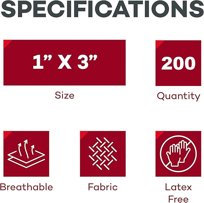 Dealmed Sheer Plastic Flexible Adhesive Bandages – 100 Count (2 Pack) Bandages with Non-Stick Pad, Latex Free, Wound Care for First Aid Kit, 1" x 3"