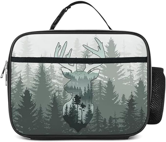 Camo Deer Lunch Bag Insulated Reusable Lunch Box Kids Girls Boys Cooler Thermal Tote Bag For Men Women School Work Picnic