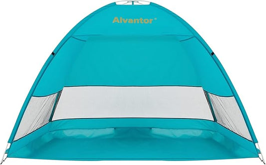 Alvantor Beach Tent Beach Umbrella Outdoor Sun Shelter Cabana Automatic Instant Pop-Up UPF 50+ Portable Beach Shade Camping Fishing Hiking Canopy Easy Set Up Light Weight Windproof for 2-3 Person