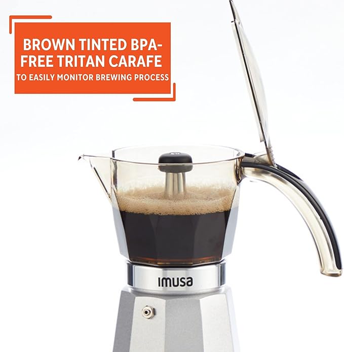 Imusa 6 or 3cup Electric Espresso Maker, Silver