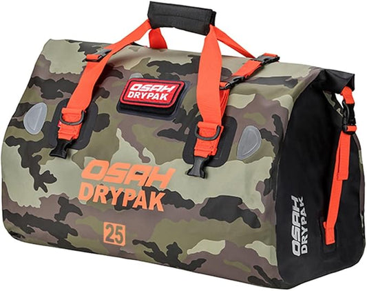 Motorcycle Dry Bag - Waterproof Motorcycle Duffle & Luggage Tail Bag Saddle Bags with Roll Top Closure, Large Storage Space，for Motorcycle Back Seat(Jungle, 25L)