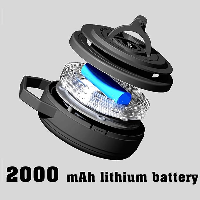 Retractable Camping String Lights Reel, Portable Stowable Rechargeable Strip Light, Waterproof Tent Lantern for Outdoor Hiking Awning Garden Party Festival Decor (Black)