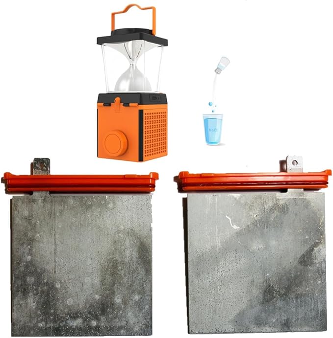 Aluminum Electrodes for Salt Water Camping Lantern, Outdoor Lanterns Camping Essentials Accessories, No Batteries Required, 120H Continuous Lighting , Survival Kit Lamp Electrode for Hurricane