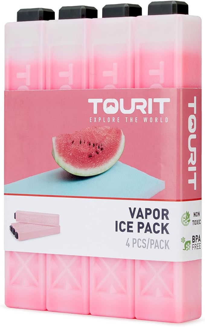 TOURIT Ice Packs for Coolers Reusable Long Lasting Freezer Packs for Lunch Bags/Boxes, Cooler Backpack