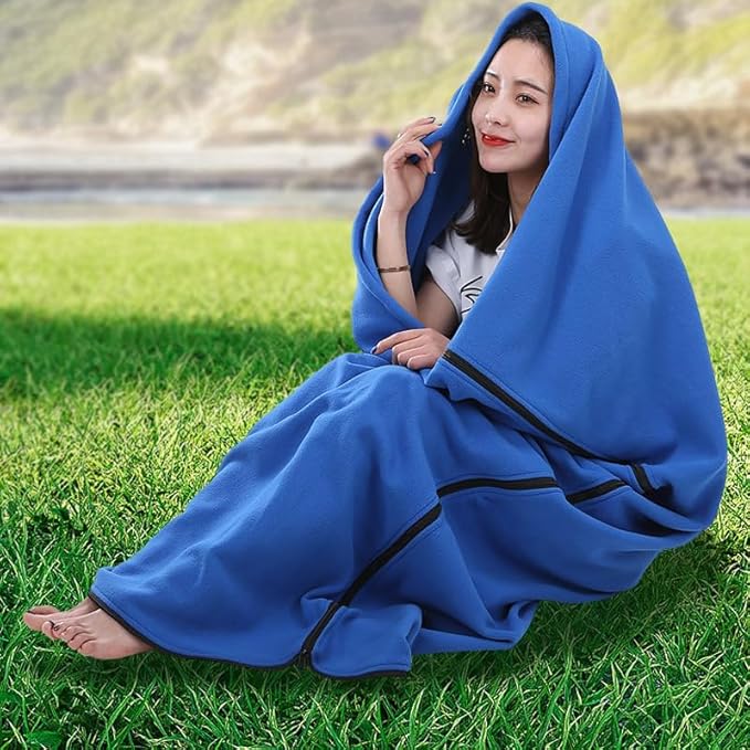 Fleece Sleeping Bag Liner Sleeping Blanket Sheet Lightweight Travel Outdoor Indoor Camping Warm Summer