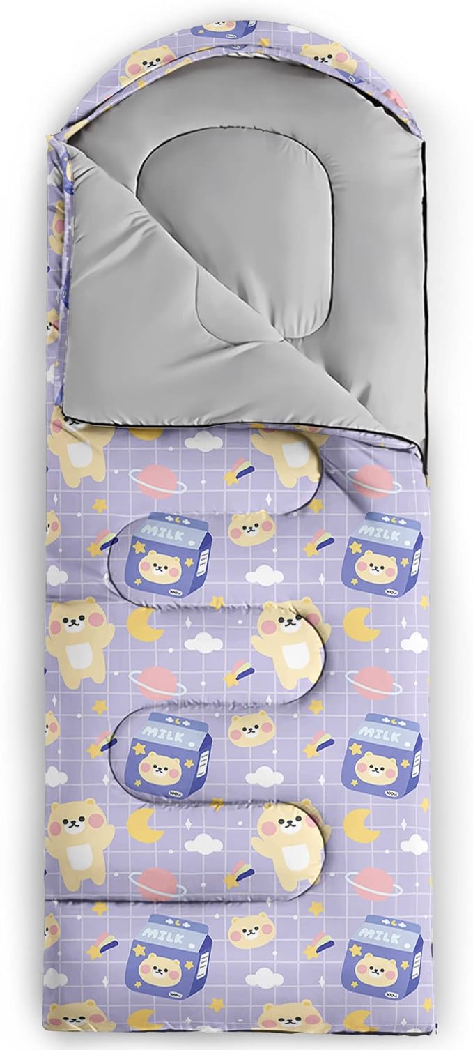 QOOMO Camping Sleeping Bags,3 Season Warm & Cool Weather,Lightweight,Waterproof Sleeping Bags for Adults & Kids,Traveling,and Outdoors,Camping Gear Equipment