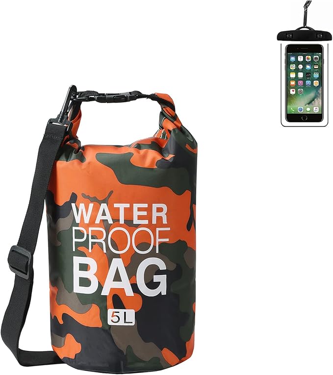 YDYJKI Waterproof Dry Bag Backpack 2L/5L/10L/20L/30L Floating Roll Top Dry Compression Sack Keeps Gear Dry for Kayaking Beach Rafting Boating Hiking Camping and Fishing with Waterproof Phone Case
