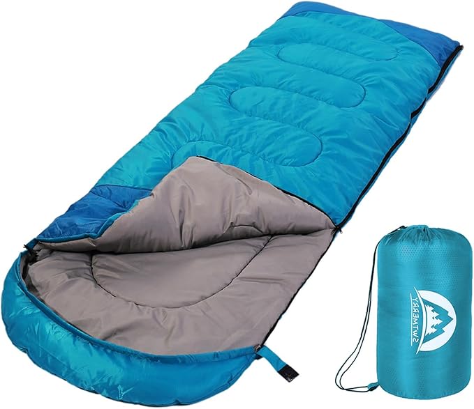SWTMERRY Sleeping Bag 3 Seasons (Summer, Spring, Fall) Warm & Cool Weather - Lightweight,Waterproof Indoor & Outdoor Use for Kids, Teens & Adults for Hiking and Camping