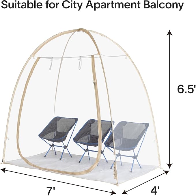 EighteenTek Clear Sports Tent 540° View Transparent PVC House Room Greenhouse Camping Tent Canopy Gazebos Weatherproof Pop-Up Tent for Outdoor Activities Garden Backyard Patios Cold Protection