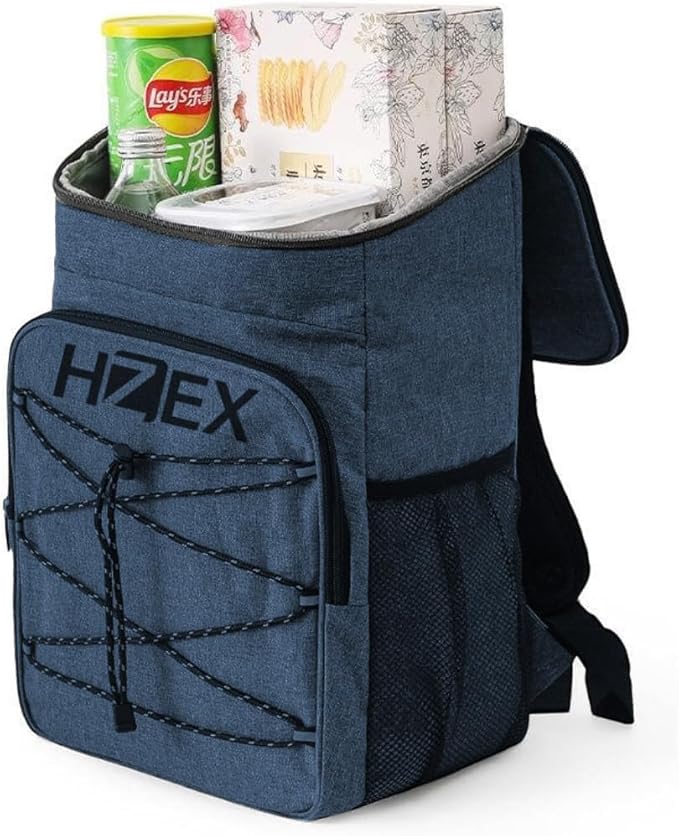 Travel Cooler Lunch Backpack, 25L or 25 Can Hiking Back Pack, Insulated Lunch Box Bag, Water Resistant Can Beach Cooler, Leakproof and Lightweight for Traveling, Fishing, Camping