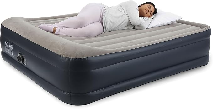 Intex 2 Pack Dura Beam Plus Deluxe Airbed, Inflatable Blow Up Portable Air Mattress with Built-in Internal Air Pump, King-Sized Bed