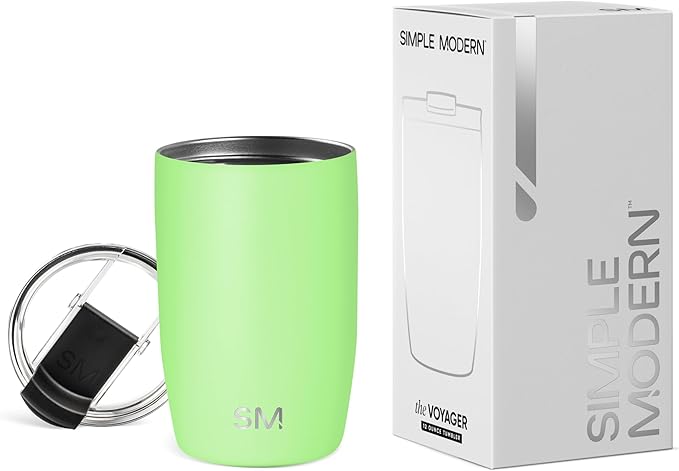 Simple Modern Travel Coffee Mug Tumbler with Flip Lid | Reusable Insulated Stainless Steel Cold Brew Iced Coffee Cup Thermos | Gifts for Women Men Him Her | Voyager Collection | 12oz | Baja
