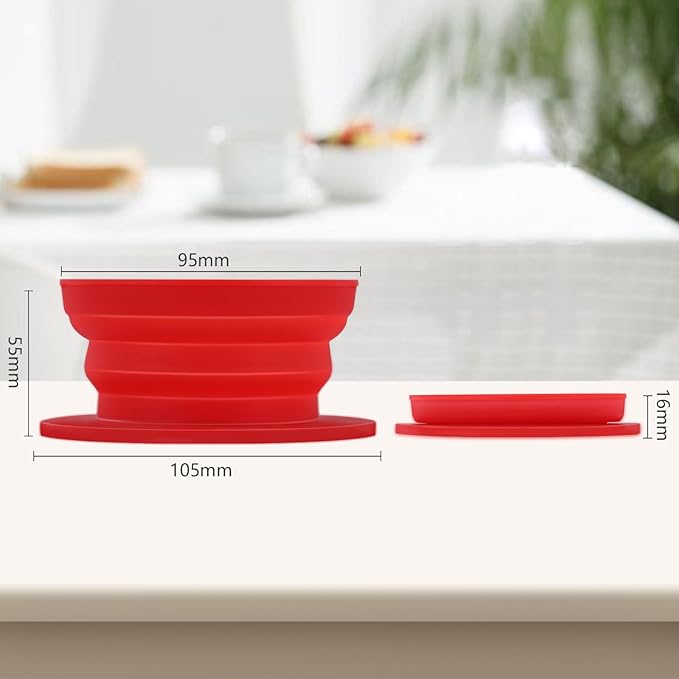 3-Packs Paperless Travel Pour Over Coffee Maker, Collapsible Travel Pour Over Coffee Dripper, Camping Coffee Maker with Reusable Filter