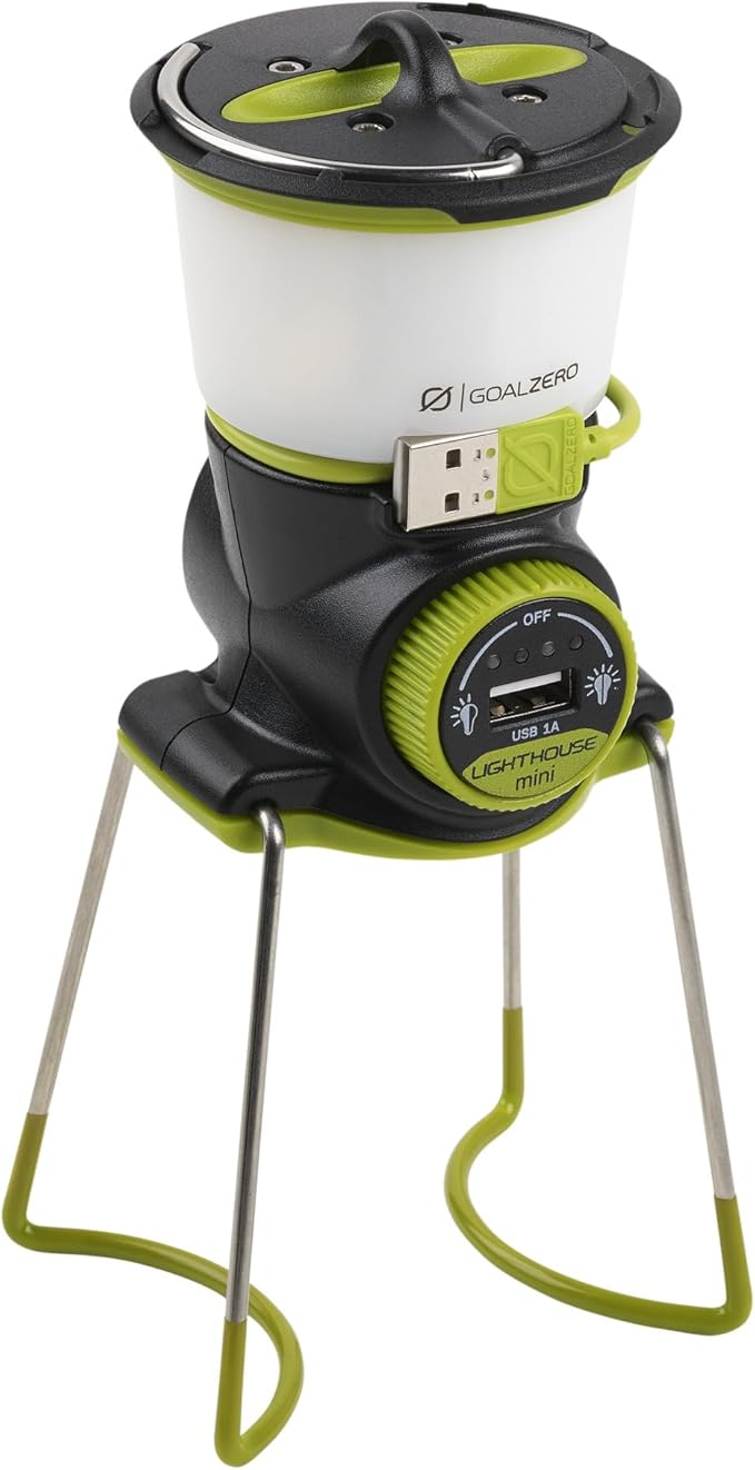 Goal Zero Lighthouse Mini Core Lantern, Small Solar-Powered and USB Lantern for Camping and Emergency Use