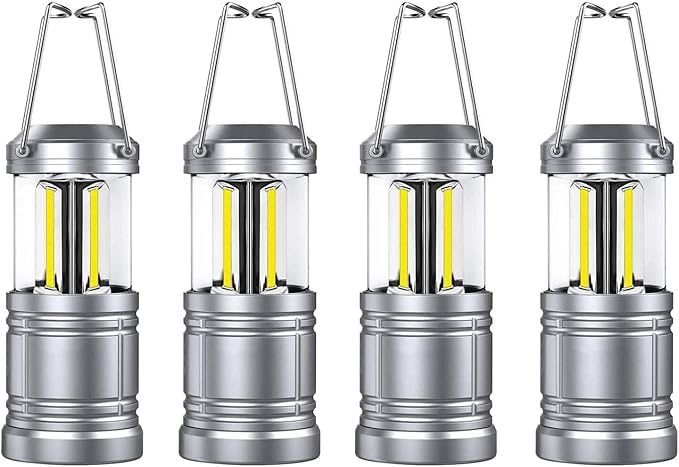 LED Camping Lantern ,500 Lumens Battery Operated Portable Hanging Lanterns for Home Power Outages Hurricane Storm Camping, 4 Pack