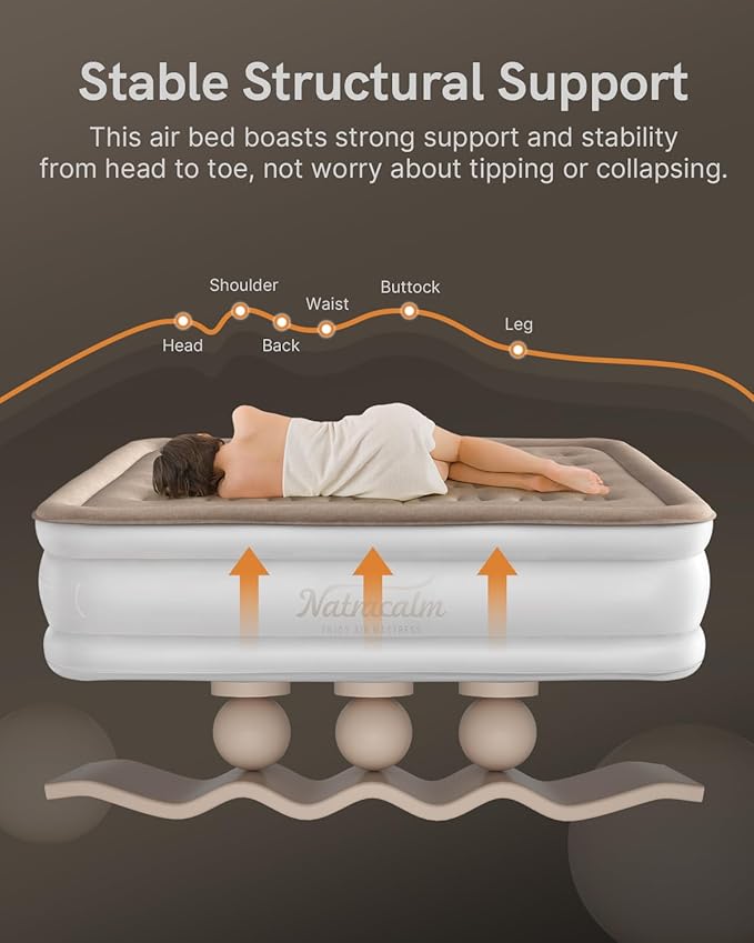 Air Mattress Queen with Built in Pump, Blow up Mattress, Upgraded Inflatable Mattress for Camping, Home and Temporary Guest Bed, Comfort and Portable Air Bed Queen Size, colchon inflable