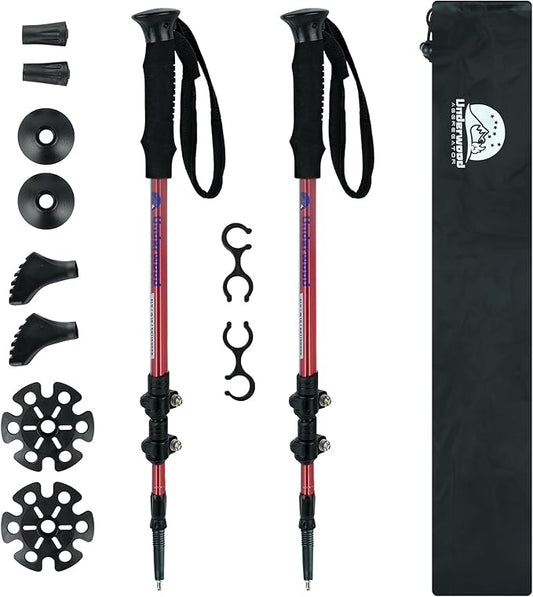Trekking Poles Collapsible Hiking Poles - 2 Pack Adjustable Aluminum Hiking Sticks, Lightweight Walking Sticks for Women, Men, Seniors, Kids, Walking Poles for Backpacking by Underwood Aggregator