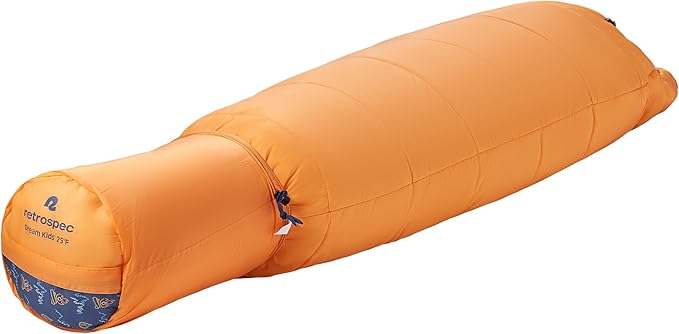 Retrospec Dream 25 Kids Mummy Sleeping Bag for Camping - Insulated, Water-Resistant, Lightweight