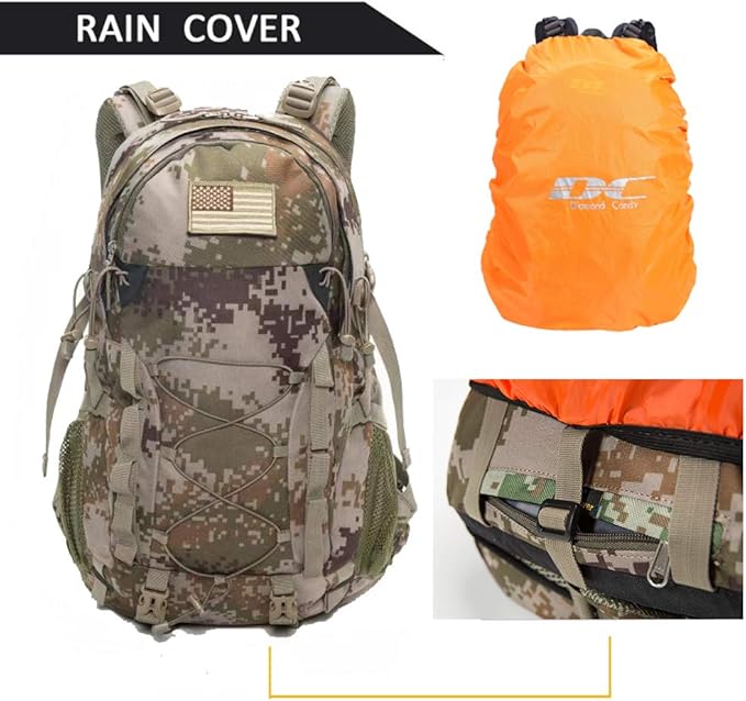 Diamond Candy Waterproof Hiking Backpack for Men and Women, Lightweight Day Pack for Travel Camping