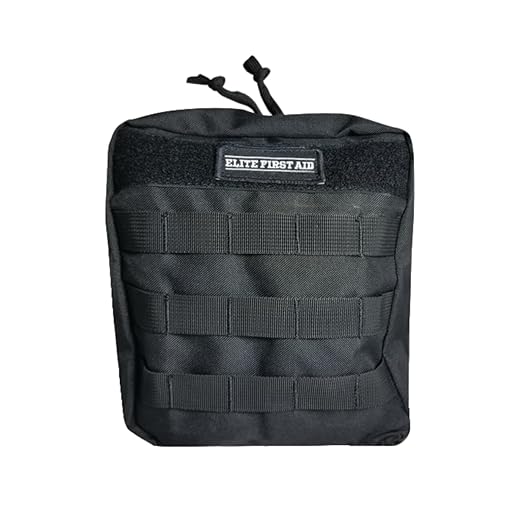 Elite First Aid 60-Piece Emergency Trauma Kit/IFAK Kit, MOLLE-Compatible Tactical First Aid Kit with Tourniquet for Car, Home, Camping, and More (91629)