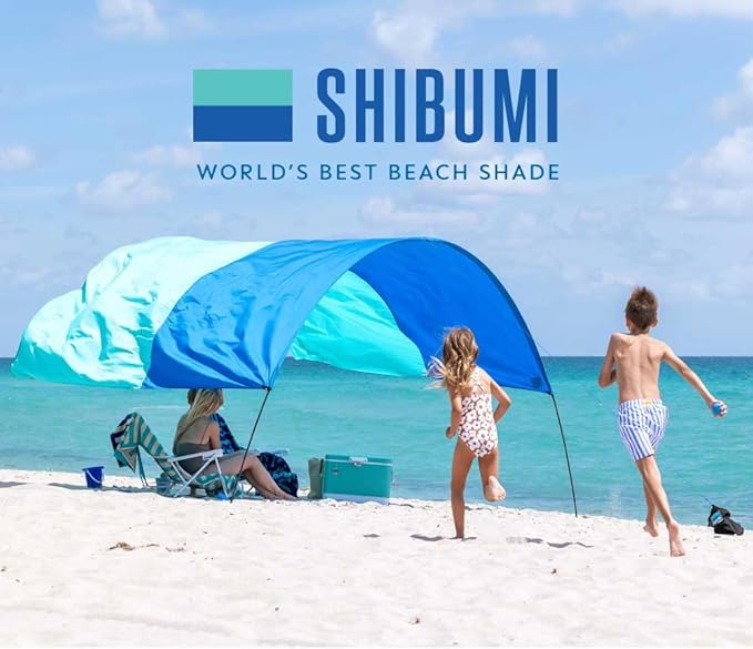 Shibumi Shade®, World's Best Beach Shade, The Original Wind-Powered® Beach Canopy, Provides 150 Sq. Ft. of Shade, Compact & Easy to Carry, Sets up in 3 Minutes, Wind Assist Included