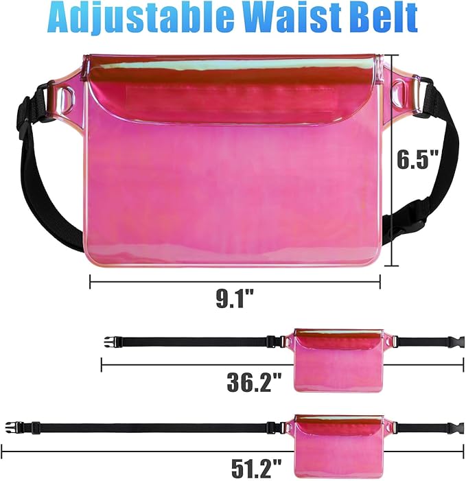 F-color Waterproof Fanny Pack - Waterproof Phone Pouch with Waist Strap - Cruise Essentials 2025 Must Haves Waterproof Pouch Dry Bag Keep Phone Valuables Safe for Beach Kayaking Boating Fishing