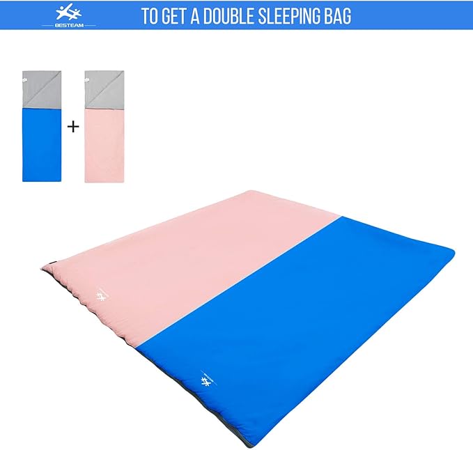 Warm Weather Sleeping Bag - Portable Waterproof Compact Lightweight, Packable for Kids, Teens Adults Camping Backpacking Hiking, Spring Summer Fall