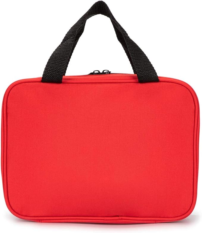 Red First Aid Bag Empty Travel Rescue Pouch First Responder Storage Compact Survival Medicine Bag for Car Home Office Kitchen Sport Outdoors (Red)