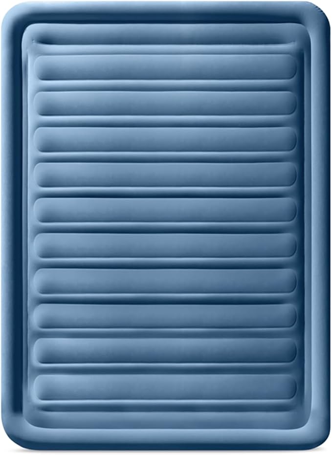 Intex: Dura-Beam Deluxe Comfort-Plush Air Mattress - 22" Queen Blue - Built-in Electric Pump, Durable Fiber-Tech, Carry Bag Included, 600lb Capacity