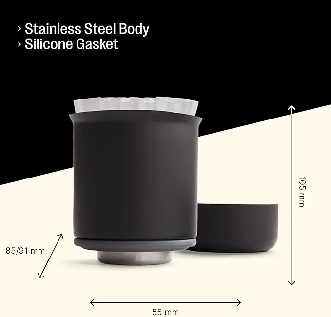 Fellow Stagg Pour-Over Coffee Dripper 20 oz [XF], For Brewing a 20 oz cup of Coffee, Stainless Steel Double Wall Vacuum Insulated, Non-Clogging, Fast Drip, Portable Coffee Maker + 20 Filters