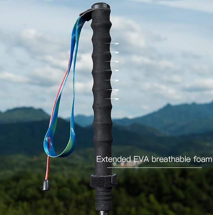 AONIJIE Trekking Poles -2 Ultralight Collapsible Carbon Fiber Hiking Poles with Anti-Shock and Quick Lock System, Folding Walking Sticks for Hiking, Camping