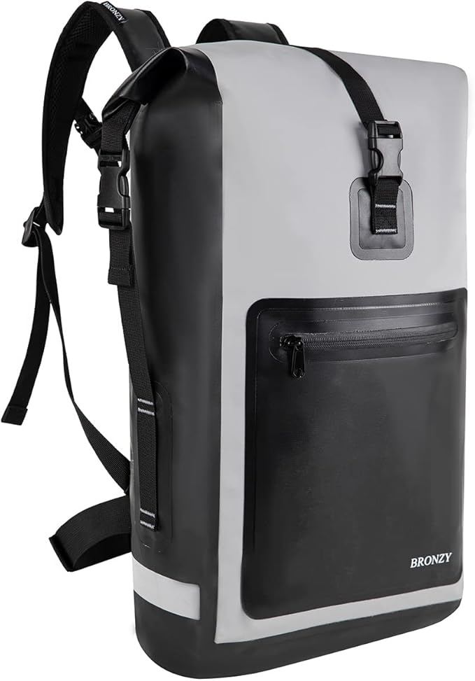 Waterproof Backpack Waterproof Bag Dry Bags 30L Roll Top Closure Travel Bags For Kayaking Camping Boating Hiking Beach (Gray)