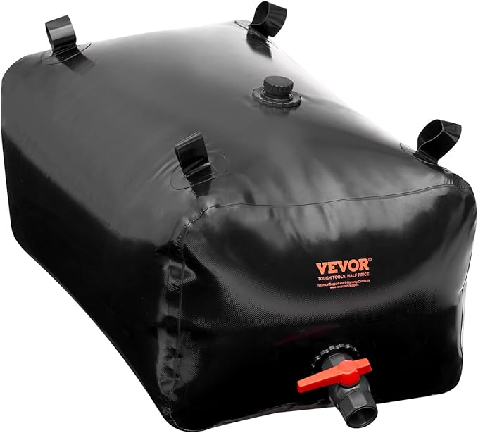 VEVOR 240L/63.4 Gallon Water Storage Bladder, Portable RV Water Tank, 1000D PVC Collapsible Water Storage Containers, Soft Water Storage Bag, Water Bladder,Camping, Emergency Water