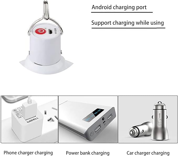 Multi-Functional Emergency LED Light Bulb with USB Charging, Capable to Recharge Mobile Devices , Ideal for Power Outage, Tent Camping, Fishing (WHITE-LED-100W)