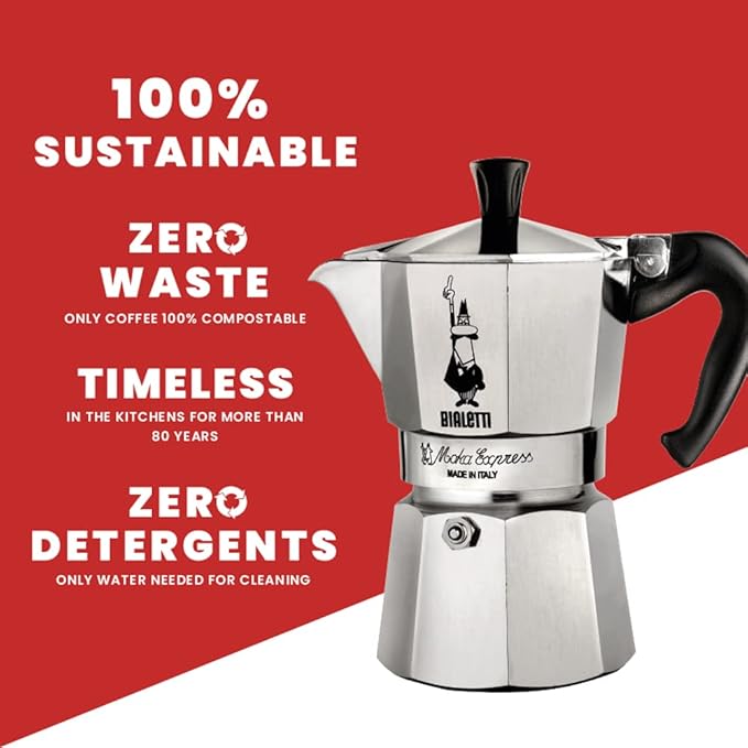 Bialetti - Moka Express: Iconic Stovetop Espresso Maker, Makes Real Italian Coffee, Moka Pot 9 Cups (14 Oz - 420 Ml), Aluminium, Silver