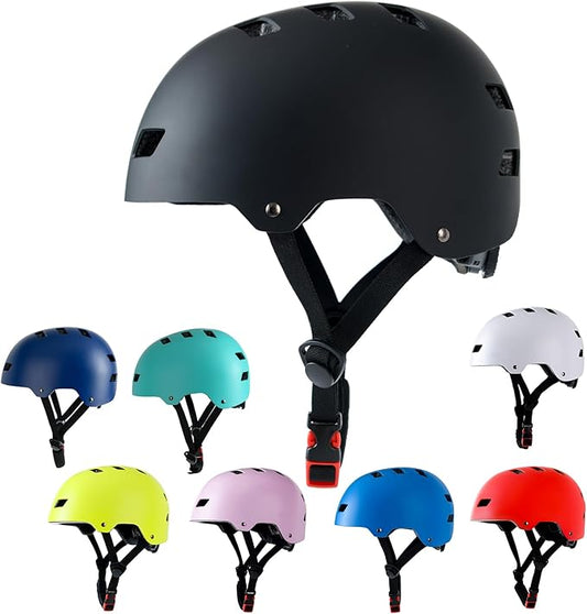 Bike Helmet 3 Sizes for Teenager Kids Youth Adults,Bavilk Skateboard Helmet Adjustable Multi-Sport Bicycle Cycling Scooter Roller Skate Inline Skating Rollerblading for Girls Boys Women Men Teen