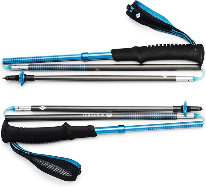 Black Diamond Women's Distance Carbon Z Trekking and Running Poles, Pair of Foldable, Ultra Lightweight, Fixed Length Carbon Fiber Hiking Poles