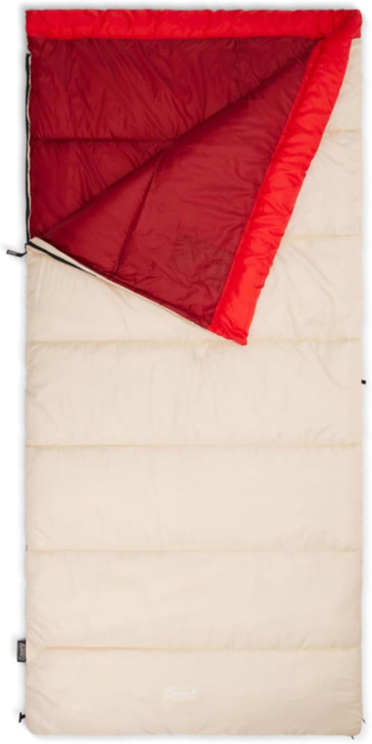 Coleman Flatlands Sleeping Bag, Made from 100% Recycled Material, Cool Weather Adult Sleep Sack