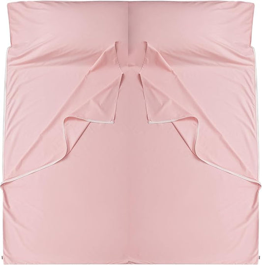 Brand - GANNAFEE Cotton Sleeping Bag Liner with Zipper - 100% Cotton Travel Sheet Sleep Sack Adult - Travel Sleeping Bag for Hotels Camping Hiking
