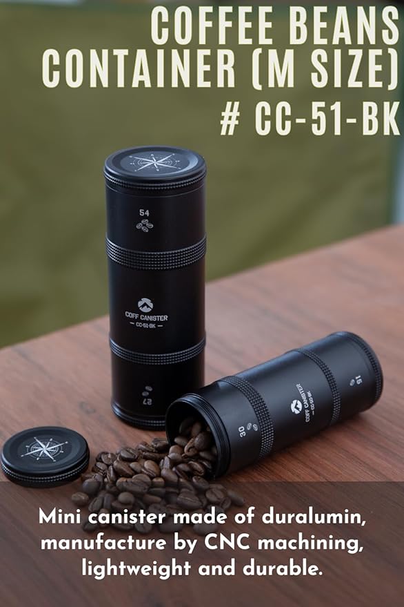 camping moon CAMPINGMOON Coffee Canister 2-Stage CNC Cutting Duralumin Black CC-51-BK